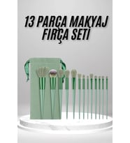 Makyaj Seti Yeşil 13 Parça Fondöten Fırçası Allık Fırçası Far Fırçası