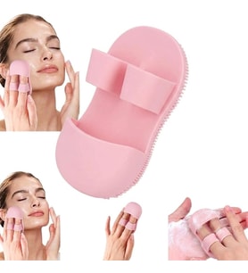 Lexroo Silikon Cilt Yüz El Temizleme ve Peeling Fırçası, pembe