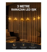 Mey İthalat® 3 Metre Ramazan LED Saçak Işık Ev İçi Dekoratif Aydınlatma