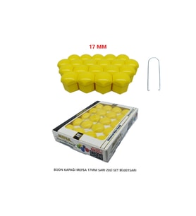 Bijon Kapağı Düz 17 Mm Sarı 20 Li Set