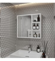 Rosepal Mobilya Luna Banyo Tuvalet Aynalı Beyaz Dolap 65'