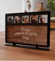 Kişiye Özel 5 Fotoğraflı Ahşap Masa Çerçevesi