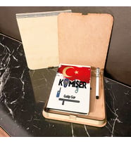 Komiser Ahşap Kutulu Defter Kalem Set