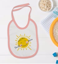 BK Kids Kişiye Özel Pembe Bebek Mama Önlüğü - Model 106