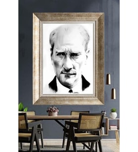 Gümüş Çerçeveli Atatürk Tablo za243