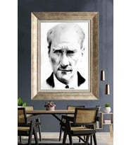 Gümüş Çerçeveli Atatürk Tablo za243