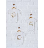 Pia Baby Premium %100 Pamuk İsme Özel Organik Baskılı Üçlü Set Çıtçıtlı Bebek Body Zıbın Modelleri 5087-18 (Ekru)