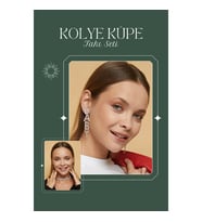 Kadın Maya Model Taşlı Gümüş Pırlanta Su Yolu Kolye Küpe Abiye Düğün Nişan Kına Söz Gelin Takı Seti