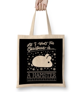 All I Want For Christmas Is A Hamster Knit Pattern Bez Çanta Uzun Saplı