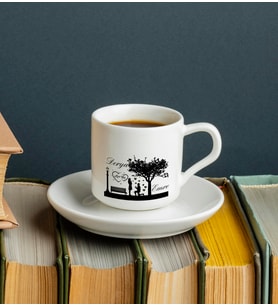 Sevgili Çift Tasarımlı Türk Kahvesi Fincanı Kişiye Özel