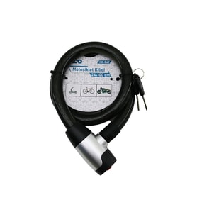 ANAHTARLI METAL KAPLAMA KAFA ÇEK-İT KİLİT KAPAK MOTOR - BİSİKLET KİLİT ÇELİK TEL SİYAH ŞEFFAF KILIF 24MMX100CM