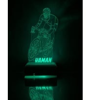 Kişiye Özel 3D Bisiklet Sporcu Led Masaüstü ve Gece Lambası