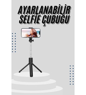 Tripod Selfie Çubuğu Bluetooth Kumandalı Kablosuz Led Işıklı