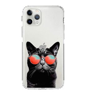 PrintiFy iPhone 11 Pro Max ile Uyumlu Kedi 3 Kamera Korumalı Şeffaf Kılıf