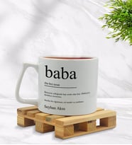 BK Gift Kişiye Özel Baba Tasarımlı Middle Beyaz Kupa Bardak Model 1