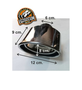 60 Mm. Slk Yassı Içi Dolu Tekli Paslanmaz Krom Egzoz Ucu