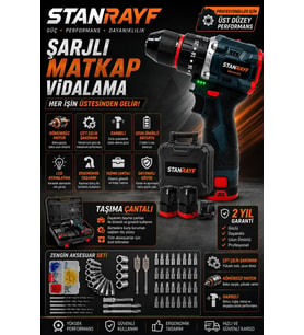 Kömürsüz Motor Bakır Sargılı Çift Çelik Şanzıman Çift Akülü Vidalama Matkap
