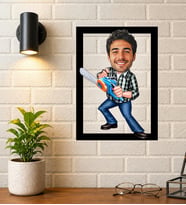 Kişiye Özel Motorlu Testere Karikatürlü Çerçeveli Tablo – Fotoğraftan Ormancı Portresi