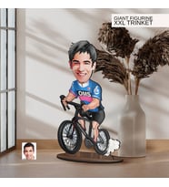 BK Gift Kişiye Özel Bisiklet Sürücüsü Karikatürlü Büyük Boy Ahşap Biblo-1, Arkadaşa Hediye , Sevgiliye Hediye, Kişiye Özel Biblolar