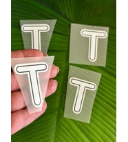 5X4 CM 4 ADET ÜTÜ İLE YAPIŞAN T HARFİ TRANSFER BASKI ARMA (Beyaz)