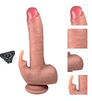 İleri Geri Ve Salınım Hareketli 7 Modlu Klitoris Uyarıcılı Realistik Kemerli Penis