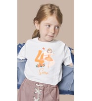 Doğum gününe özel Balerin Baskılı Çocuk T-shirt- Erkek Çocuk Tişörtü -Hediye Doğum Günü Hediyesi (Beyaz)