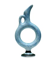 e38 EL İŞÇİLİĞİ HALKALI ÇİNİ VAZO 30*15 cm - 6424 (Beyaz)