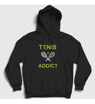 Presmono Unisex Beyaz Addict Spor Tennis Tenis Kapüşonlu Sweatshirt 329967tt (Siyah)