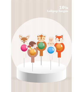Orman Hayvanları Temalı Lolipop Sargısı 10'lu