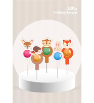 Orman Hayvanları Temalı Lolipop Sargısı 10'lu