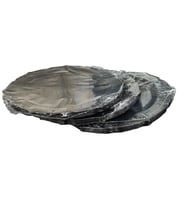 Omeyva Davet Parti Sunum Doğum Günü Siyah Renkli Sert Plastik Mika Tabak - 22 Cm. -6 Adetlik 3 Paket