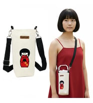 Woodycord 1 Litrelik Japon Kız Kırmızı Kimono Termos Matara Kılıfı (Çok Renkli)