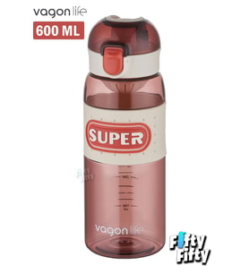 Vagonlife 600 ML Rahat İçim (Pipetsiz)  Kulplu Kaydırmaz Gövde Su Matarası -Süzgeçli-FFVGN2024600ML (Kırmızı)