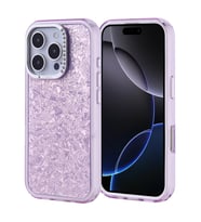 iPhone 16 Pro Kılıf Taşlı Tasarım Kapi Kılıf (Lila)