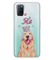 Oppo Kedi Köpek Tasarımlı Şeffaf Telefon Kılıfı