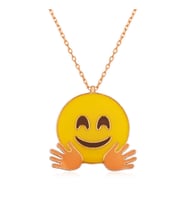 ?Gümüş El Sallayan Emoji Bayan Kolye