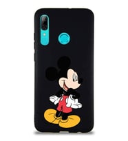 Huawei P Smart 2019 Soft Premier Kapak Mickey Mouse-D Tasarımlı Silikon Kılıf - Siyah (Şeffaf)