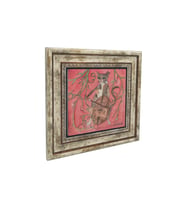 Çello Çalan Kedi Baskılı Taş Tablo 25X25