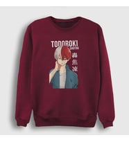 Presmono Unisex Bordo Shotou Anime Boku No Hero Academia Sweatshirt 129090tt (Bordo)