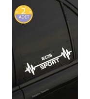 Volkswagen EOS Nabız Kalp Atışı Ritim EOS Araç Uyumlu Oto Sticker 2 Adet Beyaz 20*7CM
