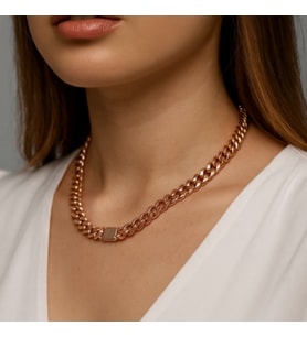 Xupıng Bold Luxe – Rose Altın Kısa Zincir Kolye