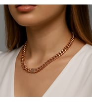 Xupıng Bold Luxe – Rose Altın Kısa Zincir Kolye