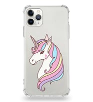 Apple iPhone 11 Pro Uyumlu Köşe Korumalı Antişok  Kapak Unicorn Tasarımlı Şeffaf Silikon Kılıf