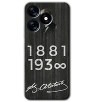 Tecno Spark 10C Kılıf HD Desen Baskılı Kılıf - Atatürk Ahşap İmza