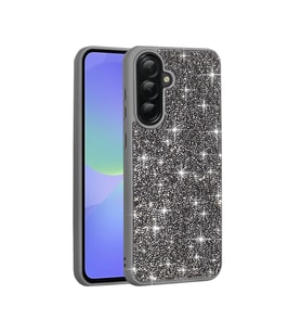 Samsung Galaxy A56 Uyumlu Kılıf Parlak Taşlı Tasarım Zore Pırlanta Kapak (Gri)