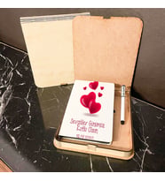 Sevgililer Günü Hediyesi Ahşap Kutulu Defter Kalem Set 020