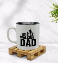 BK Gift Kişiye Özel Walking Dad Tasarımlı İçi Siyah Renkli Kupa Bardak Model 2