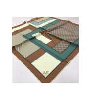 Geometrik Desen Gold Seri Twill Eşarp Eşarp Askısı ile Birlikte 90x90 cm Kahvere