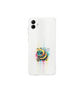 Samsung Galaxy A04 ile uyumlu Splash arı tasarımlı şeffaf silikon kılıf