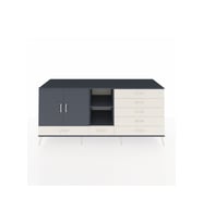 Kronos Konsol 4 Raflı 7 Çekmeceli 2 Kapaklı 220x59x99 Antrasit-Antrasit/Aytaşı